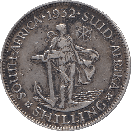 1932 SILVER SHILLING GEORGE V SOUTH AFRICA REF H105 - SILVER WORLD COINS - Cambridgeshire Coins