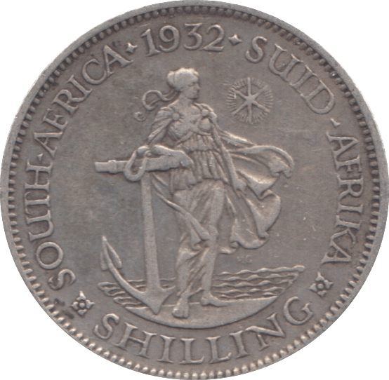 1932 SILVER SHILLING SOUTH AFRICA - SILVER WORLD COINS - Cambridgeshire Coins