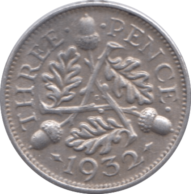 1932 SILVER THREEPENCE ( EF ) 6 - Threepence - Cambridgeshire Coins