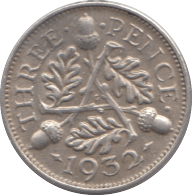 1932 SILVER THREEPENCE ( EF ) 6 - Threepence - Cambridgeshire Coins