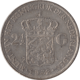 1932 SILVER TWO AND A HALF GUILDER NETHERLANDS - SILVER WORLD COINS - Cambridgeshire Coins