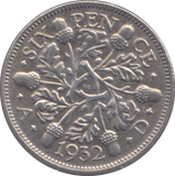 1932 SIXPENCE ( AUNC ) - Sixpence - Cambridgeshire Coins