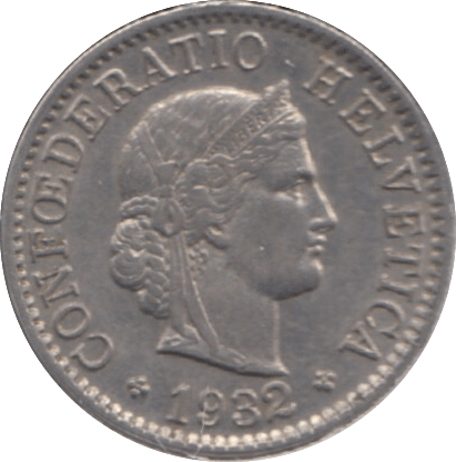 1932 SWITZERLAND 5 RAPPEN - WORLD COINS - Cambridgeshire Coins