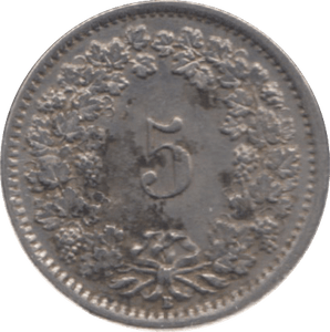 1932 SWITZERLAND 5 RAPPEN - WORLD COINS - Cambridgeshire Coins