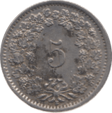 1932 SWITZERLAND 5 RAPPEN - WORLD COINS - Cambridgeshire Coins