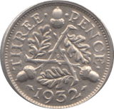 1932 THREEPENCE ( EF ) - threepence - Cambridgeshire Coins