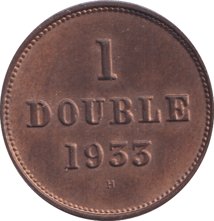 1933 1 DOUBLE GUERNSEY - WORLD COINS - Cambridgeshire Coins