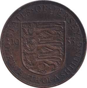 1933 1/12 SHILLING JERSEY - WORLD COINS - Cambridgeshire Coins