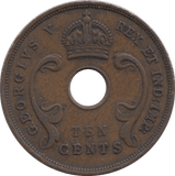 1933 EAST AFRICA 10 CENTS - WORLD COINS - Cambridgeshire Coins
