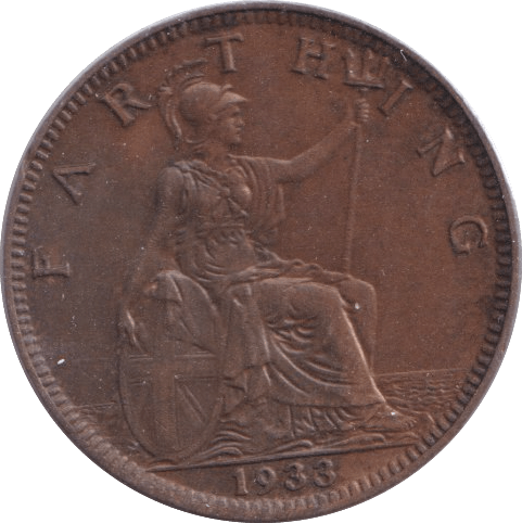 1933 FARTHING ( AUNC ) - Farthing - Cambridgeshire Coins