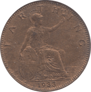 1933 FARTHING ( UNC ) 18 - Farthing - Cambridgeshire Coins