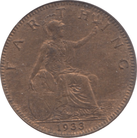 1933 FARTHING ( UNC ) 18 - Farthing - Cambridgeshire Coins