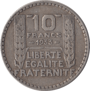 1933 FRANCE 10 CENTIMES - WORLD COINS - Cambridgeshire Coins