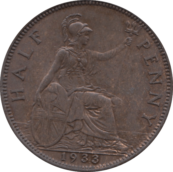 1933 HALFPENNY ( UNC ) 3 - Halfpenny - Cambridgeshire Coins