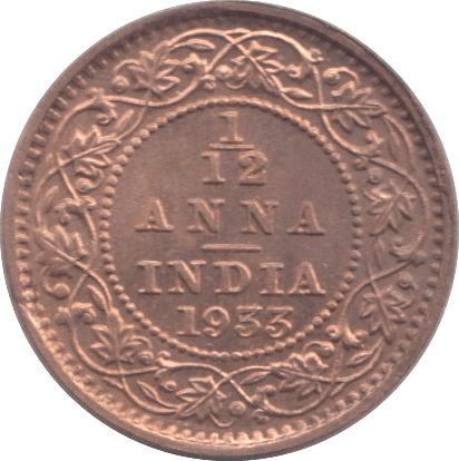 1933 INDIA 1/12 ANNA 2 - WORLD COINS - Cambridgeshire Coins