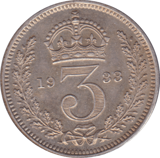 1933 MAUNDY THREEPENCE ( UNC ) - Maundy Coins - Cambridgeshire Coins