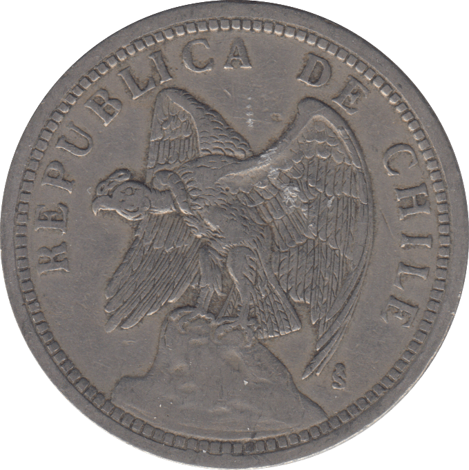1933 ONE PESO REPUBLICA DE CHILE - WORLD COINS - Cambridgeshire Coins