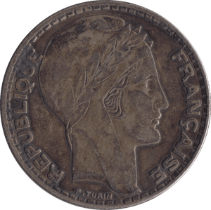1933 SILVER 20 FRANCS FRANCE - SILVER WORLD COINS - Cambridgeshire Coins