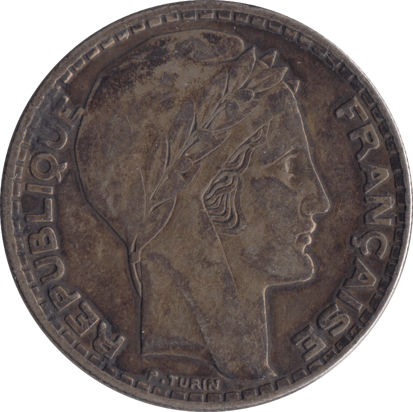1933 SILVER 20 FRANCS FRANCE - SILVER WORLD COINS - Cambridgeshire Coins