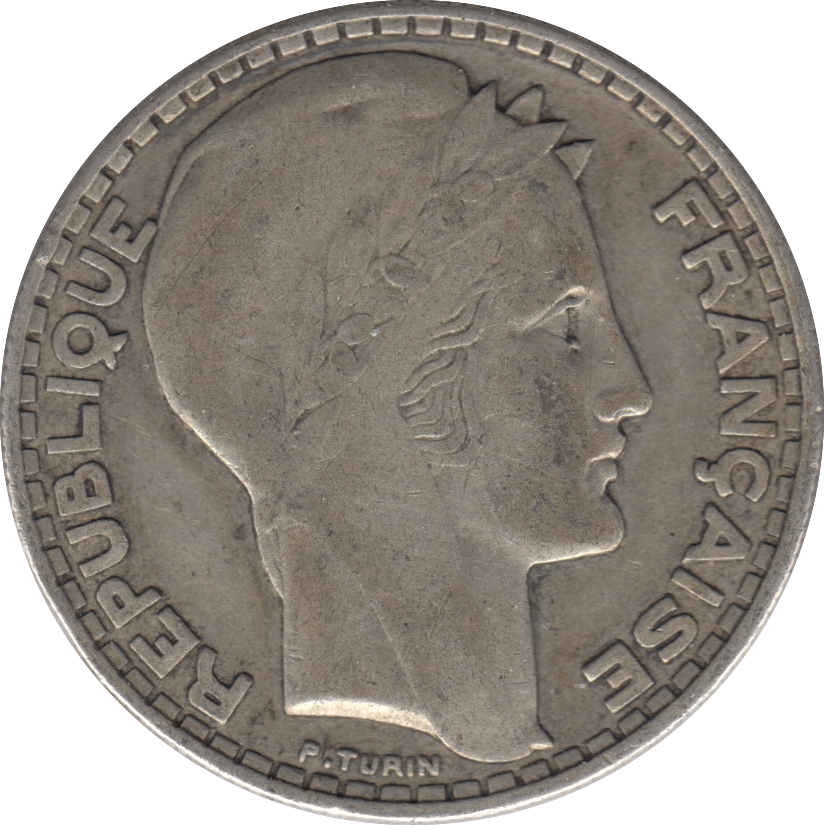 1933 SILVER 20 FRANCS FRANCE - SILVER WORLD COINS - Cambridgeshire Coins