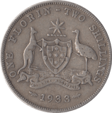 1933 SILVER FLORIN AUSTRALIA - SILVER WORLD COINS - Cambridgeshire Coins