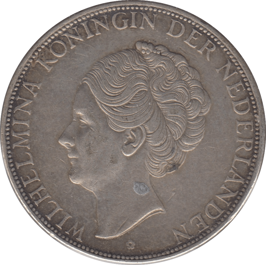 1933 SILVER NETHERLANDS 2 1/2 GUILDER - SILVER WORLD COINS - Cambridgeshire Coins