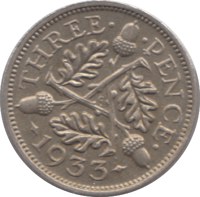1933 SILVER THREEPENCE ( AUNC ) - Threepence - Cambridgeshire Coins