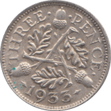1933 THREEPENCE ( AUNC ) 2 - Threepence - Cambridgeshire Coins