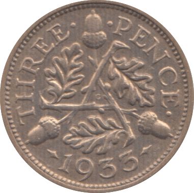 1933 THREEPENCE ( EF ) 2 - Threepence - Cambridgeshire Coins