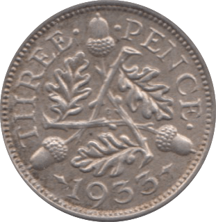 1933 THREEPENCE ( EF ) - Threepence - Cambridgeshire Coins