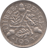 1933 THREEPENCE ( EF ) - Threepence - Cambridgeshire Coins