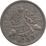 1933 THREEPENCE ( FINE ) - Threepence - Cambridgeshire Coins