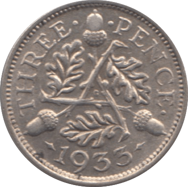1933 THREEPENCE ( UNC ) - threepence - Cambridgeshire Coins