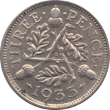 1933 THREEPENCE ( UNC ) - threepence - Cambridgeshire Coins