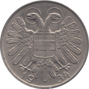 1934 1 SCHILLING AUSTRIA - WORLD COINS - Cambridgeshire Coins