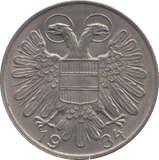1934 1 SCHILLING AUSTRIA - WORLD COINS - Cambridgeshire Coins