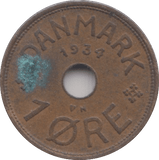 1934 7 ORE DENMARK - WORLD COINS - Cambridgeshire Coins