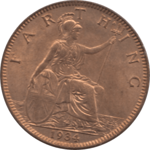 1934 FARTHING 2 ( BU ) 26 - Farthing - Cambridgeshire Coins