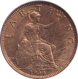 1934 FARTHING ( BU ) - Farthing - Cambridgeshire Coins