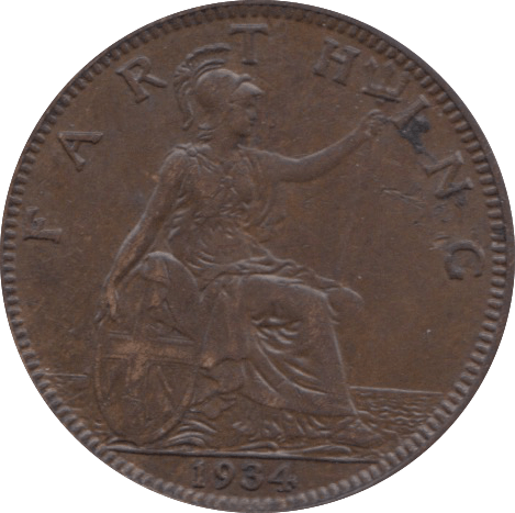 1934 FARTHING ( EF ) 2 - Farthing - Cambridgeshire Coins
