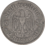 1934 GERMANY SILVER 2 MARK - SILVER WORLD COINS - Cambridgeshire Coins