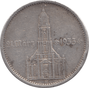 1934 GERMANY SILVER 5 MARKS - SILVER WORLD COINS - Cambridgeshire Coins