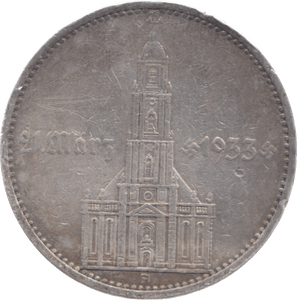 1934 GERMANY SILVER 5 MARKS - SILVER WORLD COINS - Cambridgeshire Coins