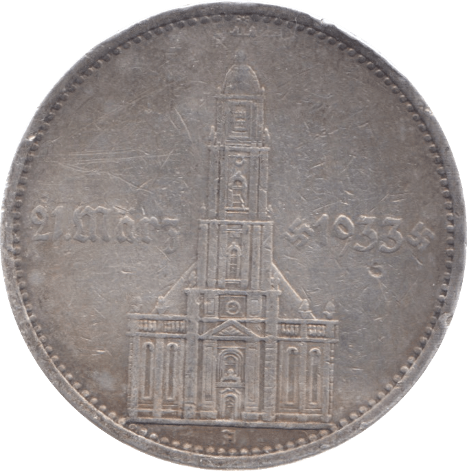 1934 GERMANY SILVER 5 MARKS - SILVER WORLD COINS - Cambridgeshire Coins