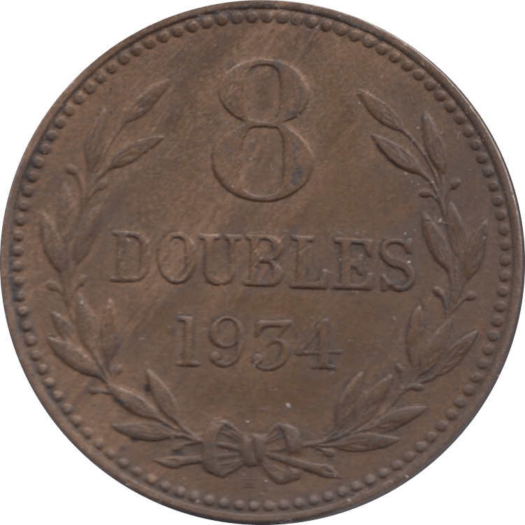 1934 GUERNSEY 8 DOUBLES - WORLD COINS - Cambridgeshire Coins