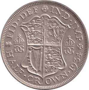 1934 HALFCROWN ( UNC ) - Halfcrown - Cambridgeshire Coins