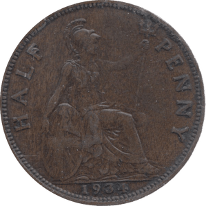 1934 HALFPENNY ( F ) - Halfpenny - Cambridgeshire Coins