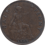 1934 HALFPENNY ( F ) - Halfpenny - Cambridgeshire Coins