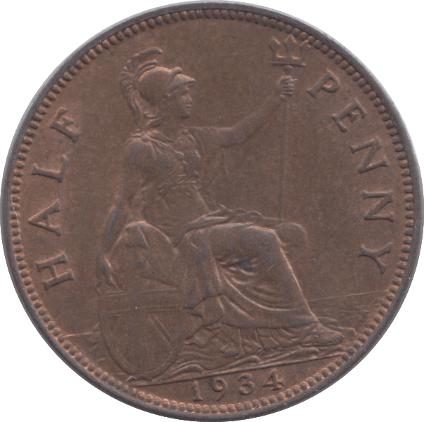 1934 HALFPENNY ( UNC ) - Halfpenny - Cambridgeshire Coins