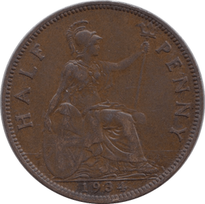 1934 HALFPENNY ( VF ) - HALFPENNY - Cambridgeshire Coins